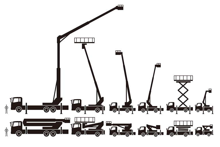 ■高所作業車には使う場所や用途によって様々なタイプがある？