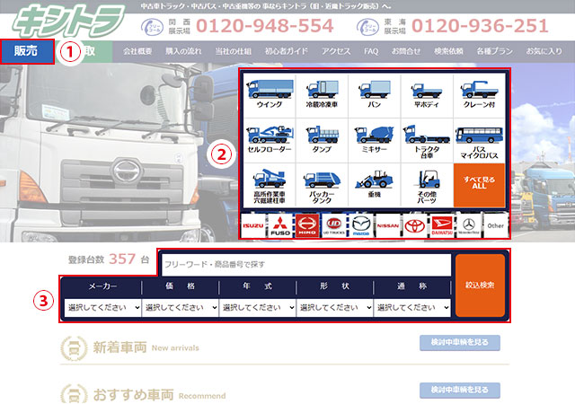 希望する商品を探すには