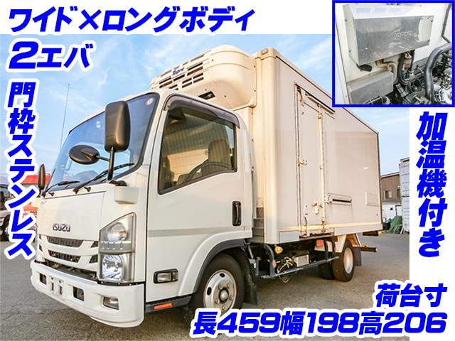 R1　いすゞ　エルフ　東プレ製冷蔵冷凍車　2エバ　積載2t　ロングボディ　ワイドボディ　可動式間仕切扉　サイドスライドドア