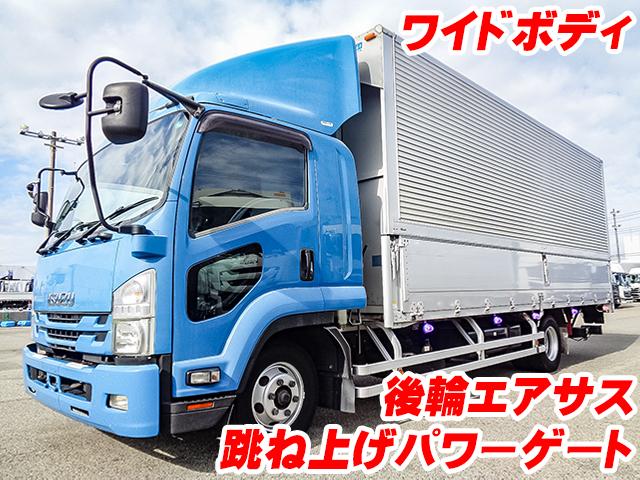 H28　いすゞ　フォワード　トレクス製アルミウイング　最大積載量2550kg　ワイドボディ　後輪エアサス　極東開発製跳ね上げパワーゲート
