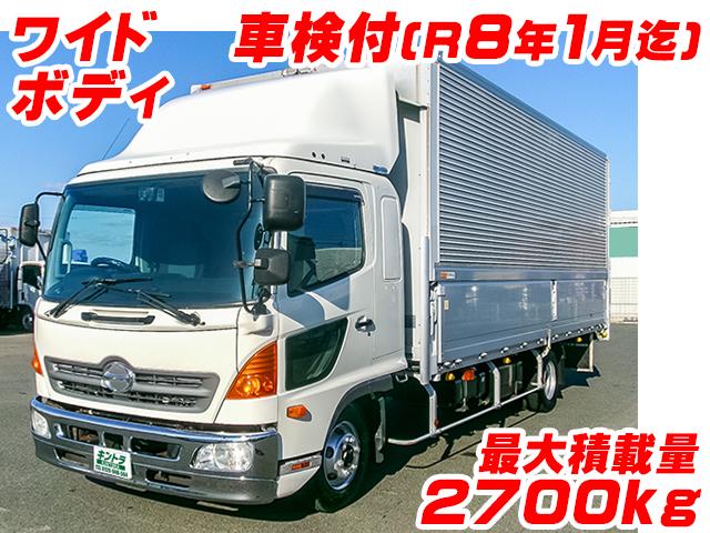 H25　日野　レンジャー　トランテックス製アルミウイング　ワイドボディ　最大積載量2700kg　6速MT　メッキフロントバンパー　